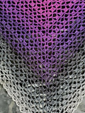 MOONDROP Women's Lace Crochet Shawl or Triangle Scarf | 100% Cotton Large Adult | Purple Gray Black| Shawl Pin