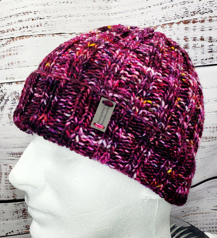 Men's PURPLE Merino Wool Watchcap | Super Stretchy Knitted Winter Hat | Fisherman's Cap Unisex | USA Made