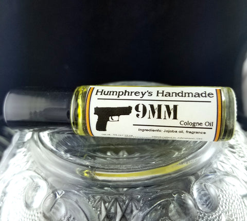 9mm Men's Cologne | Roll On Jojoba Oil | Leather & Coffee Scent - Humphrey's Handmade