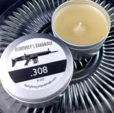 .308 Candle | Fresh Shave Masculine Scent | Hand Poured Beeswax | 8 oz | USA Made | Bergamot Oakmoss Lemon Fir