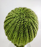Men's GREEN Yak Wool Watchcap | Mega Stretchy Knitted Winter Beanie | Unisex | USA Made | Dublin Green