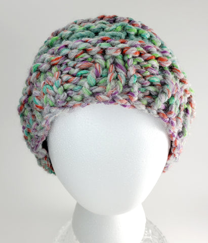 Women's Bulky "FAIRY FLOSS" Wool Blend Beanie | Hand Knitted Winter Hat | USA Made | Pink Purple Turquoise Gray Green