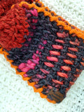 Women's "Sunset" Alpaca and Wool Blend Earwarmer | Tunisian Crochet Winter Headband | USA Made | Red Pink Orange