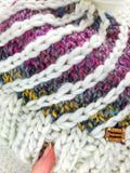 Women's Bulky "Rainbow Spiral" Wool Blend Beanie | Hand Knitted Winter Hat | USA Made