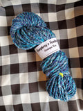 BLUE MOON Handspun Yarn Hank - 82 Yards #5 Bulky - Merino Wool Yarn Skein - Blue