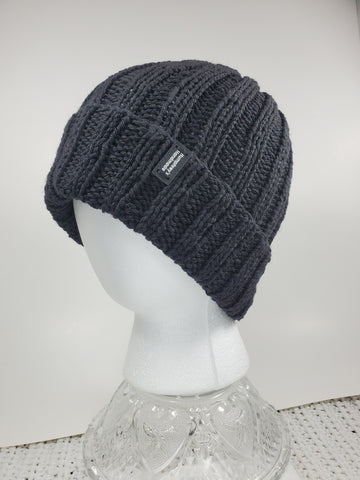 Men's BLACK Merino Wool Watch Cap | Super Stretchy Knitted Winter Hat | Unisex | USA Made