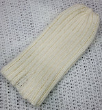 Men's WHITE Merino Wool Watchcap "Snow Storm" | Super Stretchy Knitted Winter Hat | Unisex | USA Made