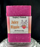 JUICY HIPPIE Cold Process Soap | Raspberry Patchouli | Exfoliating Salt and Oatmeal