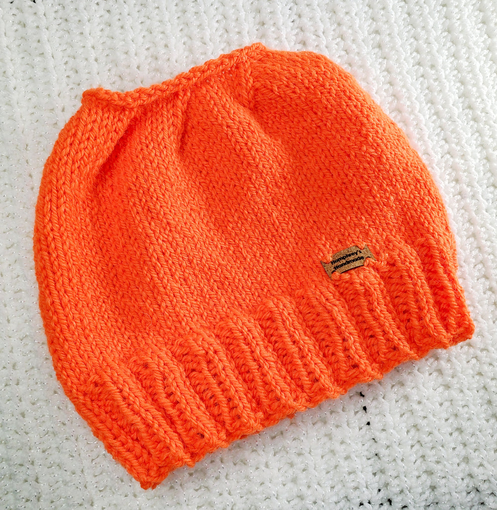 Knitted Beanie Womens, Beanie - Neon knit