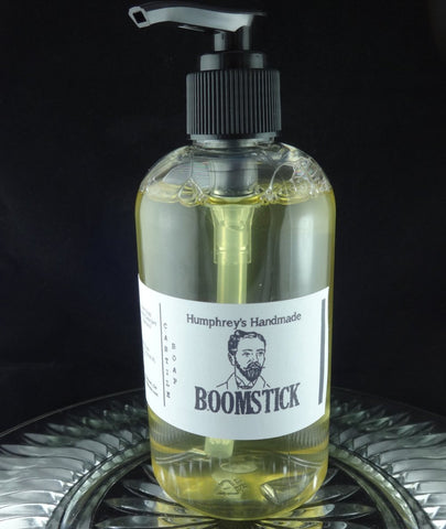 BOOMSTICK Men's Castile Soap | Beard Wash | Body Wash | 8 oz | Bergamot | Wood | Musk - Humphrey's Handmade