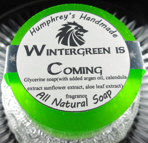 WINTERGREEN IS COMING Soap | Unisex |  Essential Oil | Sweet Mint | Beard Wash | Shave Puck | Shampoo Bar - Humphrey's Handmade