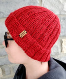 Men's Malabrigo Merino Wool Watch Cap "POTION" | Super Stretchy Knitted Winter Hat | Unisex | USA Made | Blue Green Brown