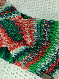 Women's CHRISTMAS Merino Wool Twist Earwarmer | Tunisian Crochet Winter Headband | USA Made | Red Green White