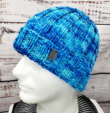 Men's BRIGHT BLUE Merino Wool Watch Cap | Super Stretchy Knitted Winter Hat | Unisex | USA Made