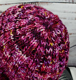 Men's PURPLE Merino Wool Watchcap | Super Stretchy Knitted Winter Hat | Fisherman's Cap Unisex | USA Made