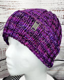 Men's PURPLE Malabrigo Merino Wool Watch Cap "WISDOM" | Super Stretchy Knitted Winter Hat | Unisex | USA Made