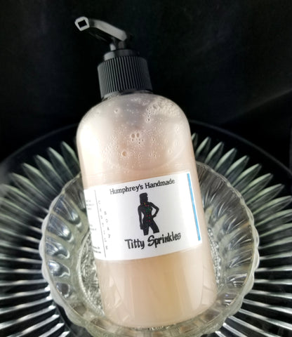 TITTY SPRINKLES Body Wash | 8 oz | Birthday Cake Scented Castile Soap - Humphrey's Handmade