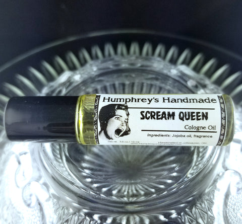 SCREAM QUEEN Cologne | Roll On Jojoba Oil | Fresh Rose Perfume - Humphrey's Handmade