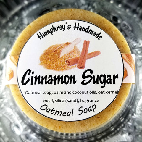 CINNAMON SUGAR Oatmeal Soap | Holiday Scented Exfoliating Beauty Bar - Humphrey's Handmade