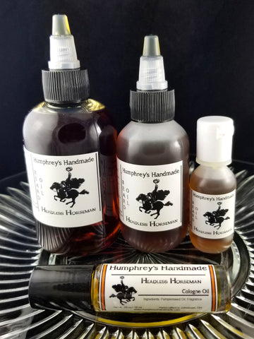 HEADLESS HORSEMAN Beard Oil or Cologne | Halloween Special Edition | Nutmeg | Cinnamon | Pumpkin Pie - Humphrey's Handmade