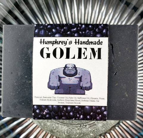 GOLEM Charcoal and Bentonite Clay Soap | Color and Fragrance Free | Extra Hard - Humphrey's Handmade