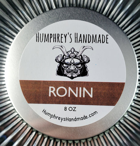 RONIN Candle | Hinoki Wood Musk Scent | Hand Poured Soy Wax | 8 oz | USA Made