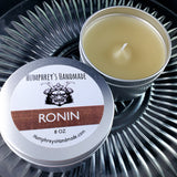 RONIN Candle | Hinoki Wood Musk Scent | Hand Poured Soy Wax | 8 oz | USA Made