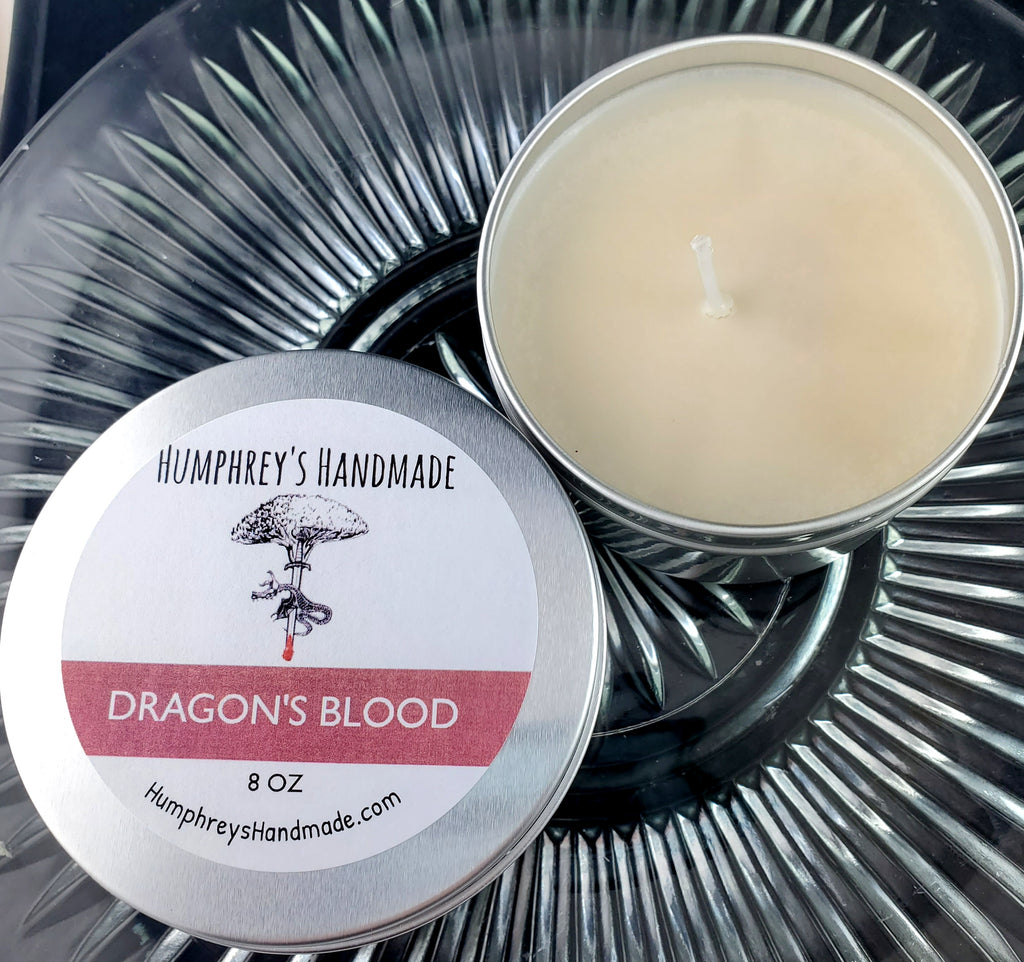 DRAGON'S BLOOD Candle, Amber Vanilla Patchouli Scent