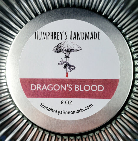 DRAGON'S BLOOD Candle | Amber Vanilla Patchouli Scent | Hand Poured Soy Wax | 8 oz | USA Made