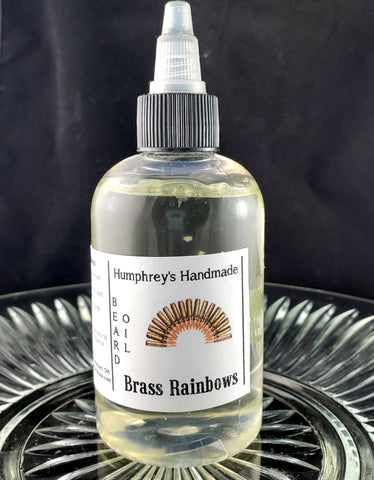 BRASS RAINBOWS Beard Oil | Eros Scent | Gun Gift | 4 oz | Oakmoss Cedar Vetiver Vanilla