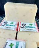 BELSNICKEL Cold Process Christmas Soap | Peppermint With Peppermint Leaves | Unisex