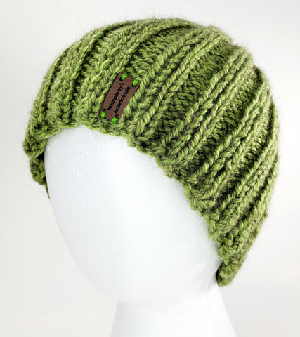 Men's GREEN Yak Wool Watchcap | Mega Stretchy Knitted Winter Beanie | Unisex | USA Made | Dublin Green