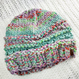 Women's Bulky "FAIRY FLOSS" Wool Blend Beanie | Hand Knitted Winter Hat | USA Made | Pink Purple Turquoise Gray Green