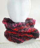 Women's "Sunset" Alpaca and Wool Blend Cowl | Knitted Winter Scarf | USA Made | Pink Red Orange