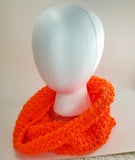 Women's BLAZE ORANGE Wool Blend Cowl | Knitted Winter Scarf | USA Made | Hunter Orange