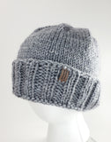 Men's GRAY Yak Wool Winter Hat | Hand Knitted Winter Beanie | Unisex | USA Made