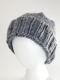Men's GRAY Yak Wool Winter Hat | Hand Knitted Winter Beanie | Unisex | USA Made
