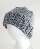 Men's GRAY Yak Wool Winter Hat | Hand Knitted Winter Beanie | Unisex | USA Made