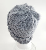 Men's GRAY Yak Wool Winter Hat | Hand Knitted Winter Beanie | Unisex | USA Made