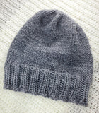Men's GRAY Yak Wool Winter Hat | Hand Knitted Winter Beanie | Unisex | USA Made