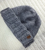 Men's GRAY Yak Wool Winter Hat | Hand Knitted Winter Beanie | Unisex | USA Made