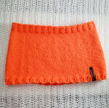 Men's or Unisex BLAZE ORANGE Wool Blend Cowl | Knitted Winter Scarf | USA Made | Hunter Orange