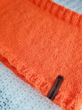 Men's or Unisex BLAZE ORANGE Wool Blend Cowl | Knitted Winter Scarf | USA Made | Hunter Orange