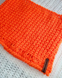 Women's BLAZE ORANGE Wool Blend Cowl | Knitted Winter Scarf | USA Made | Hunter Orange