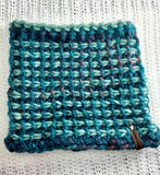 Women's Bulky Turquoise Wool Blend Cowl | Tunisian Crochet Winter Scarf | USA Made