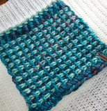 Women's Bulky Turquoise Wool Blend Cowl | Tunisian Crochet Winter Scarf | USA Made