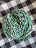 SIREN Handspun Yarn Hank - 108 Yards - Merino Wool & Silk Yarn Skein - Green Blue Purple Pink White