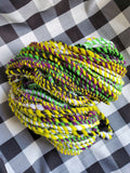 IT'S SHOWTIME Handspun Yarn Hank - 80 Yards - Wool Yarn Skein - Bright Gothic Halloween Art Yarn