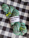 SIREN Handspun Yarn Hank - 108 Yards - Merino Wool & Silk Yarn Skein - Green Blue Purple Pink White