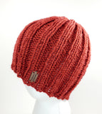 Men's DARK RED Yak Wool Watchcap | Mega Stretchy Knitted Winter Beanie | Unisex | USA Made | Maroon